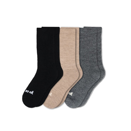 Pacas Womens Alpaca Crew 3-Pack Socks  -  Small/Medium / Multi-Basics