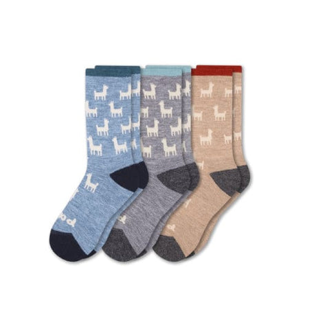 Pacas Womens Alpaca Crew 3-Pack Socks  -  Medium/Large / Multi-AO Alpaca