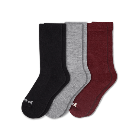 Pacas Womens Alpaca Crew 3-Pack Socks  -  Small/Medium / Black/Gray/Red