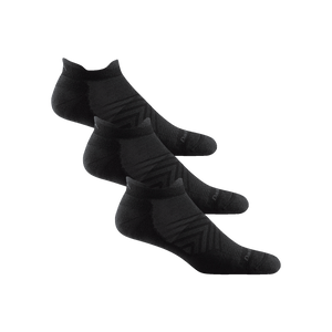 Darn Tough Mens Run No Show Tab Ultra-Lightweight Running 3-Pack Socks  -  Large / Black