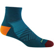 Darn Tough Mens Quarter Ultra-Lightweight Running Socks with Cushion  -  Medium / Dark Teal