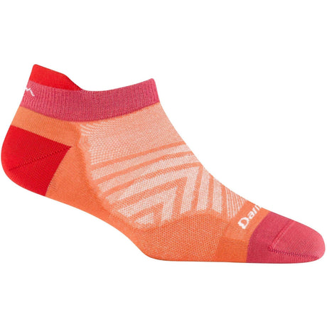 Darn Tough Womens Run No Show Tab No Cushion Ultra-Lightweight Running Socks - Clearance  -  Small / Coral