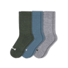 Pacas Mens Alpaca Crew 3-Pack Socks  -  Medium/Large / Gray/Olive/Denim