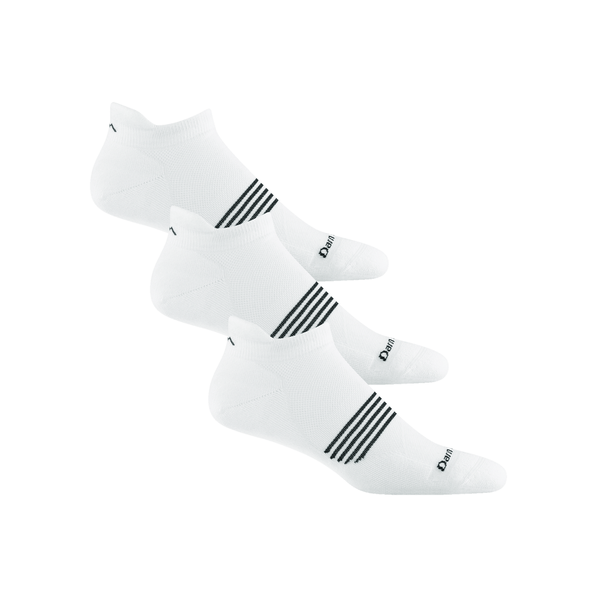 Darn Tough Mens Element No Show Tab Lightweight Running 3-Pack Socks  -  Large / White