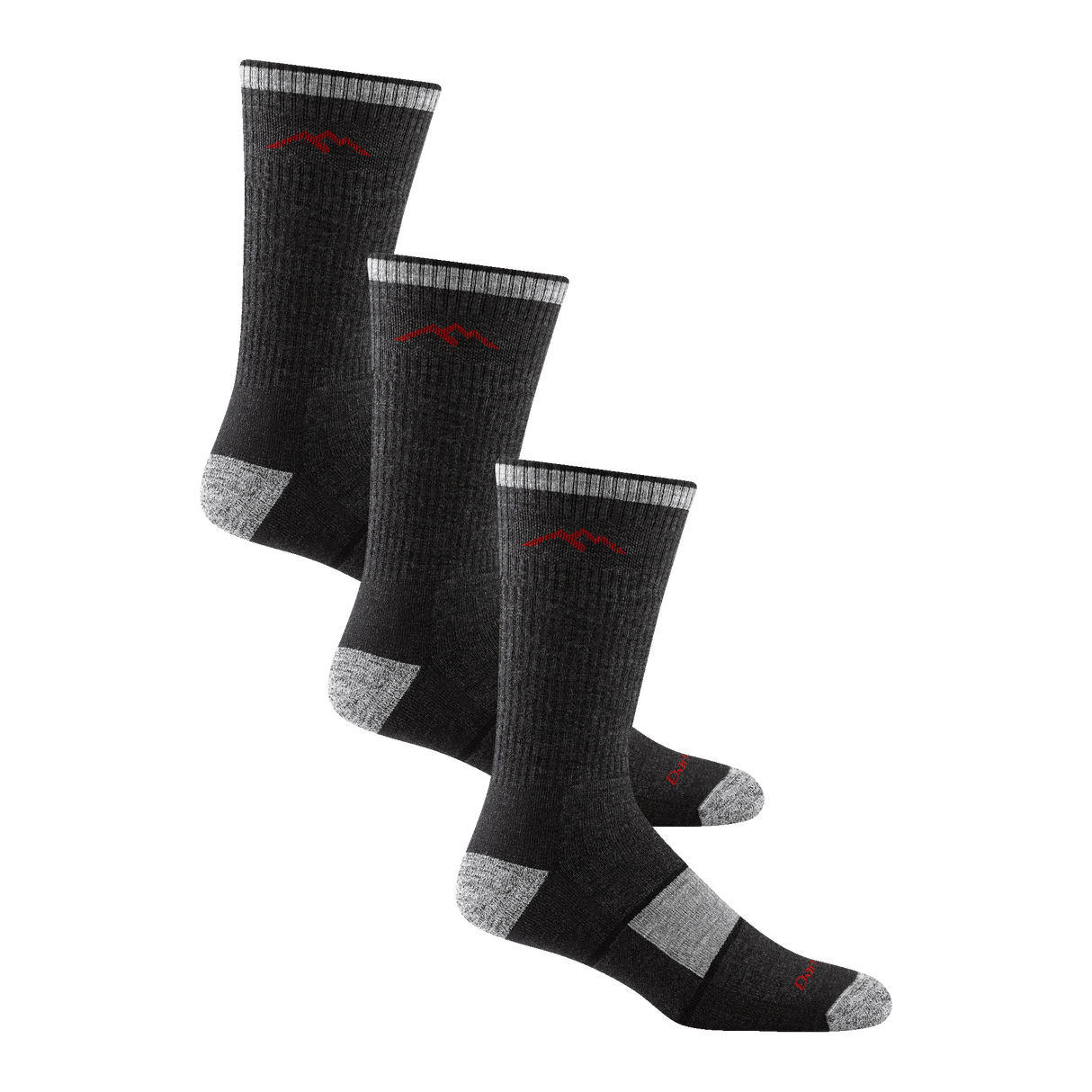 Darn Tough Mens Hiker Boot Full Cushion Midweight 3-Pack Socks  -  Large / Black