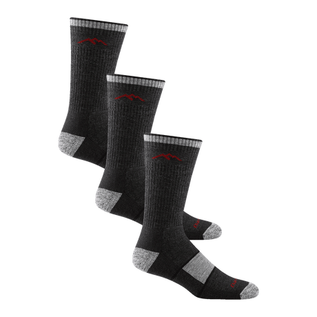 Darn Tough Mens Hiker Boot Full Cushion Midweight 3-Pack Socks  -  Large / Black