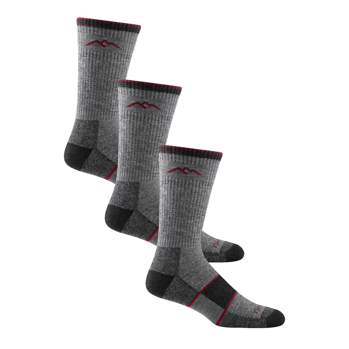 Darn Tough Mens Hiker Boot Full Cushion Midweight 3-Pack Socks  -  Large / Charcoal