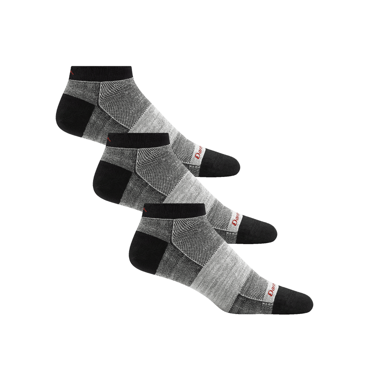 Darn Tough Mens No Show Lightweight Athletic 3-Pack Socks  -  Medium / Charcoal