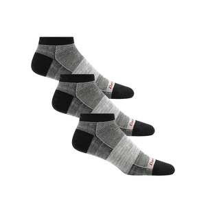 Darn Tough Mens No Show Lightweight Athletic 3-Pack Socks  -  Medium / Charcoal