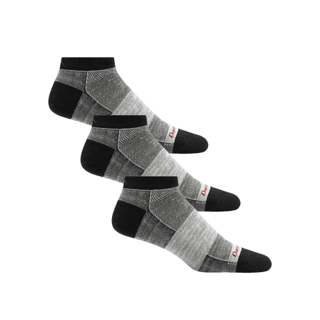 Darn Tough Mens No Show Lightweight Athletic 3-Pack Socks  -  Medium / Charcoal