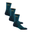 Darn Tough Mens Hiker Micro Crew Midweight Hiking 3-Pack Socks  -  Large / Dark Teal