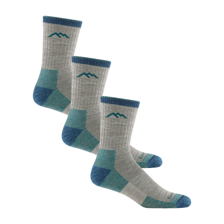 Darn Tough Mens Hiker Micro Crew Midweight Hiking 3-Pack Socks  -  Large / Rye