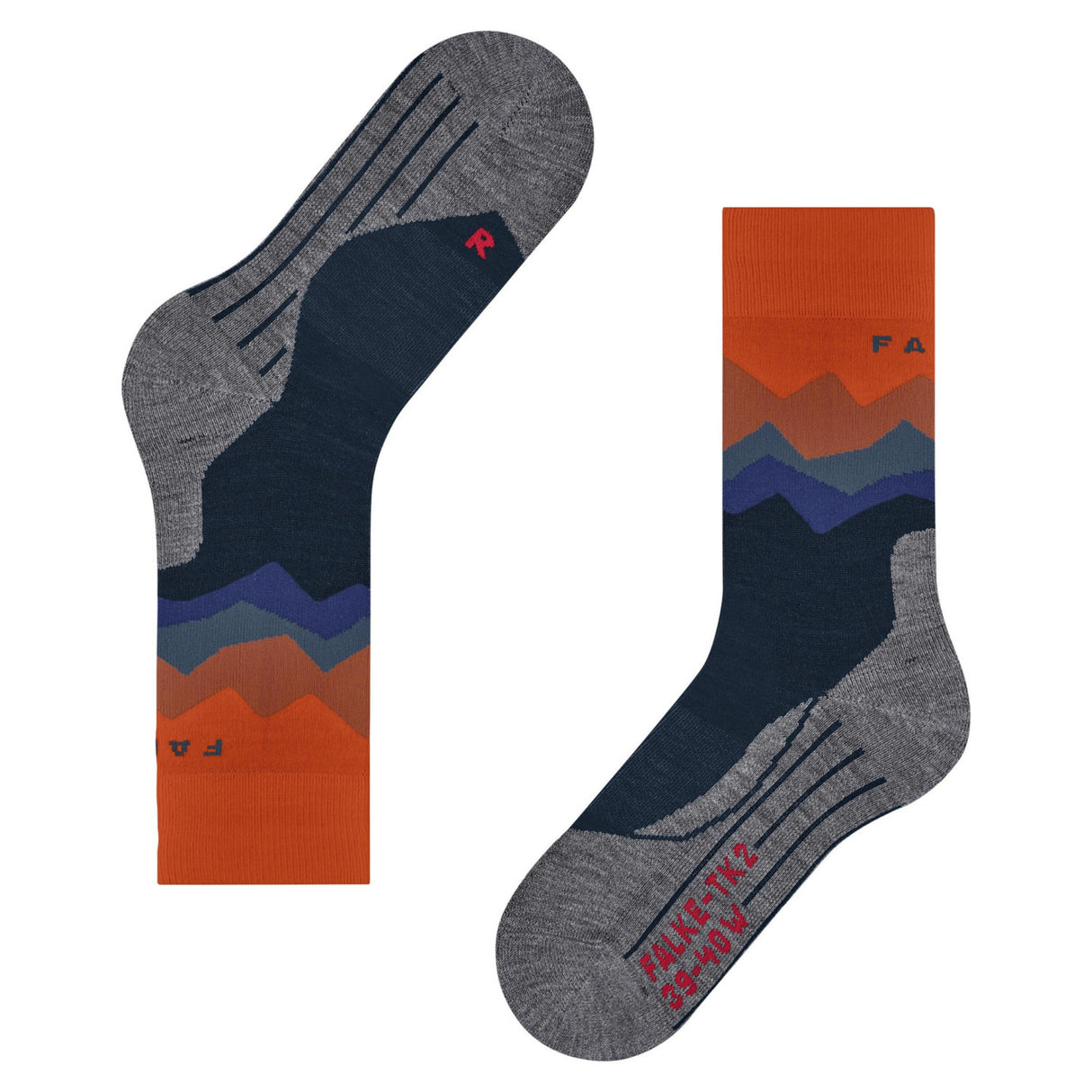 FALKE Mens TK2 Explore Trekking Crew Socks - Marine/Gray
Alt Image 3