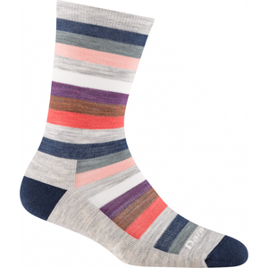 Darn Tough Womens Mystic Stripe Crew Lightweight Lifestyle Socks  -  Small / Ash