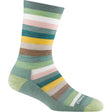 Darn Tough Womens Mystic Stripe Crew Lightweight Lifestyle Socks  -  Small / Seafoam