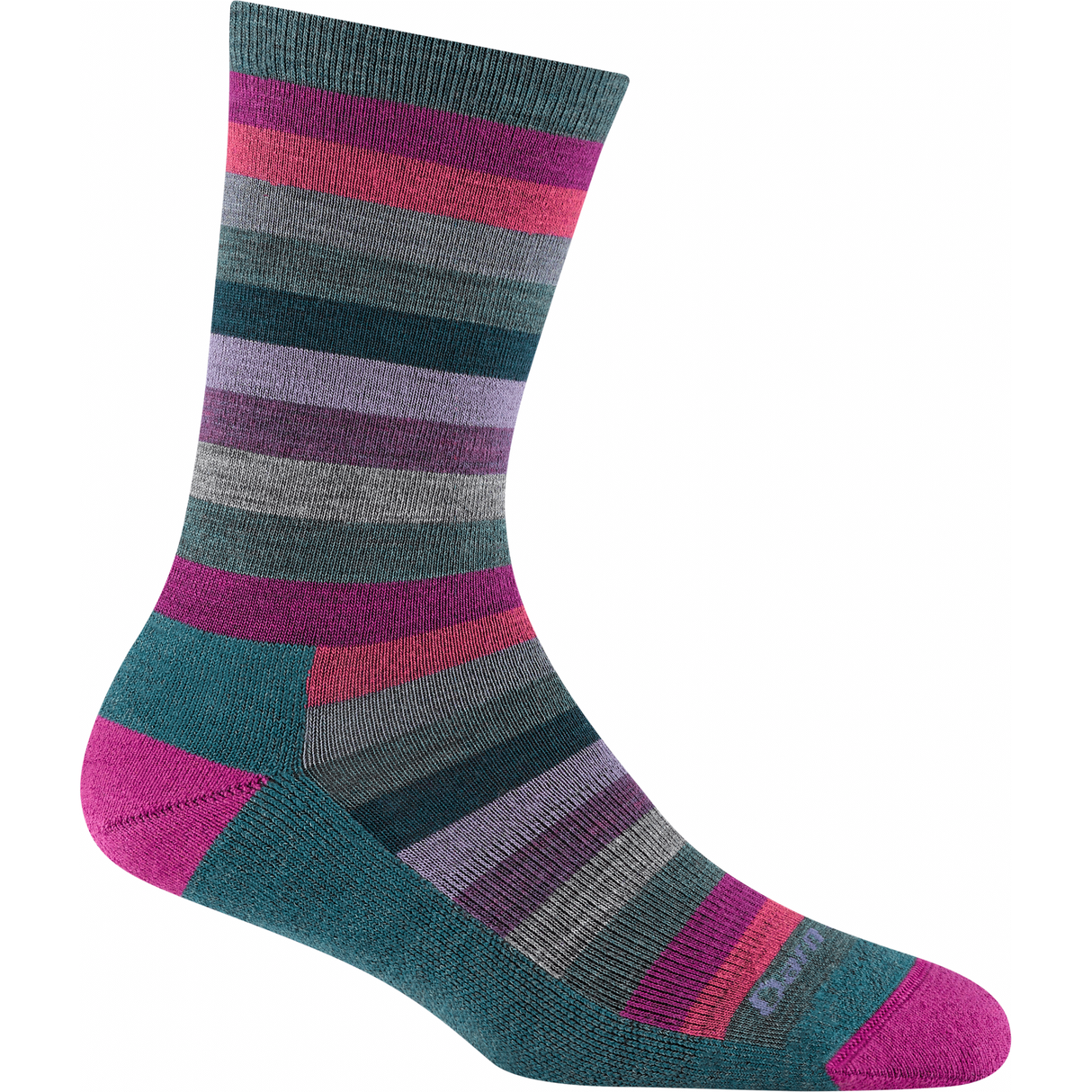 Darn Tough Womens Mystic Stripe Crew Lightweight Lifestyle Socks  -  Small / Spruce