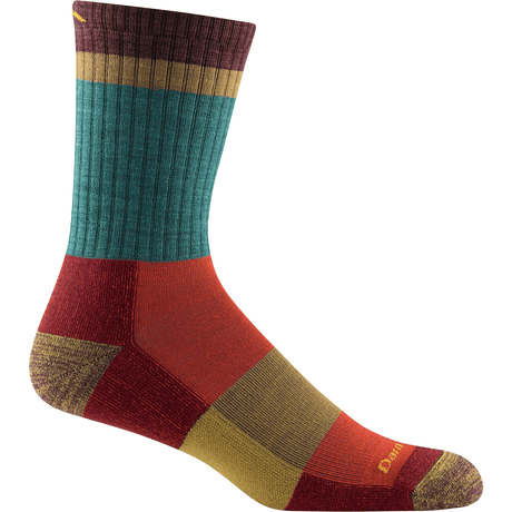 Darn Tough Mens Heady Stripe Micro Crew Lightweight Hiking Socks  -  Medium / Teal