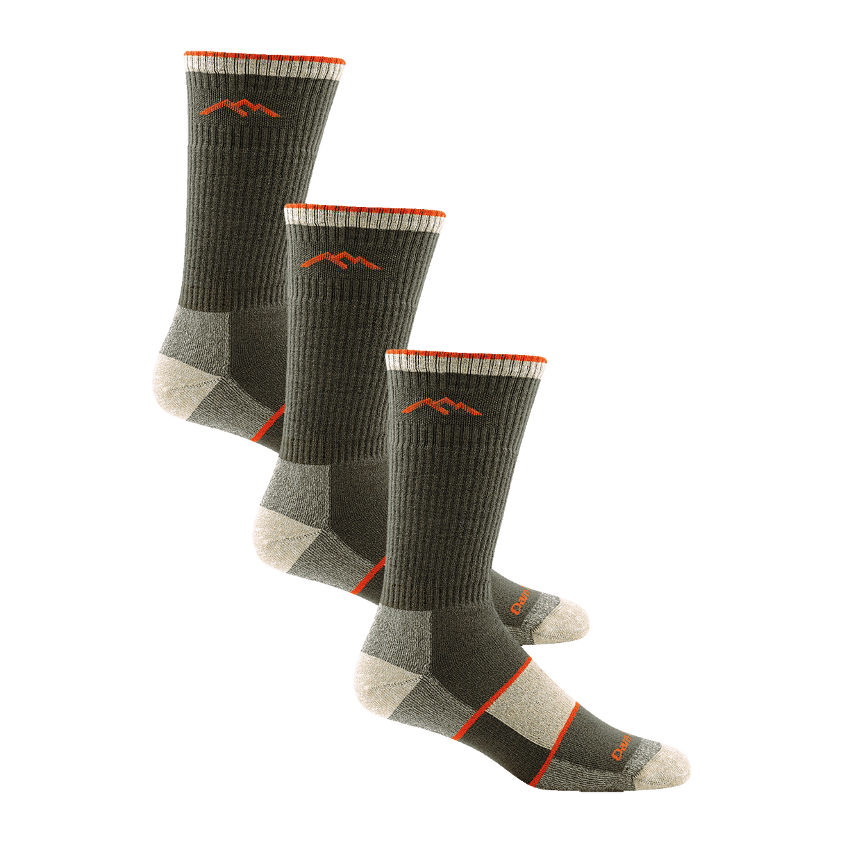 Darn Tough Mens Coolmax Hiker Boot Midweight 3-Pack Socks  -  Large / Olive