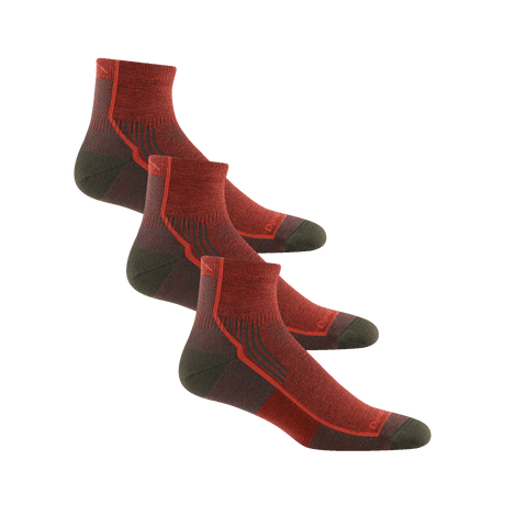 Darn Tough Mens Hiker Quarter Midweight Hiking 3-Pack Socks  -  Large / Chestnut