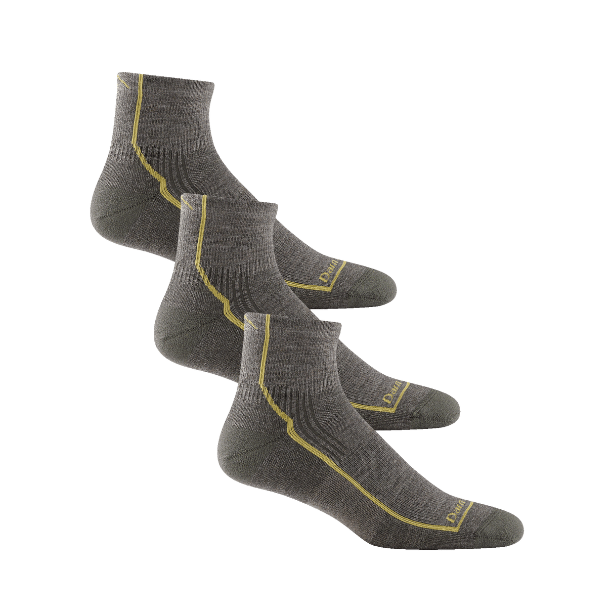 Darn Tough Mens Hiker Quarter Midweight Hiking 3-Pack Socks  -  Large / Taupe