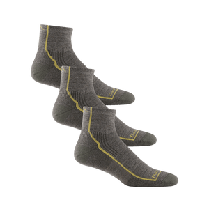 Darn Tough Mens Hiker Quarter Midweight Hiking 3-Pack Socks  -  Large / Taupe