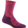 Darn Tough Womens Light Hiker Micro Crew Lightweight Socks - Clearance  -  Small / Lunar Pink