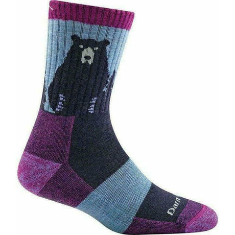 Darn Tough Womens Bear Town Micro Crew Lightweight Hiking Socks  -  Small / Purple