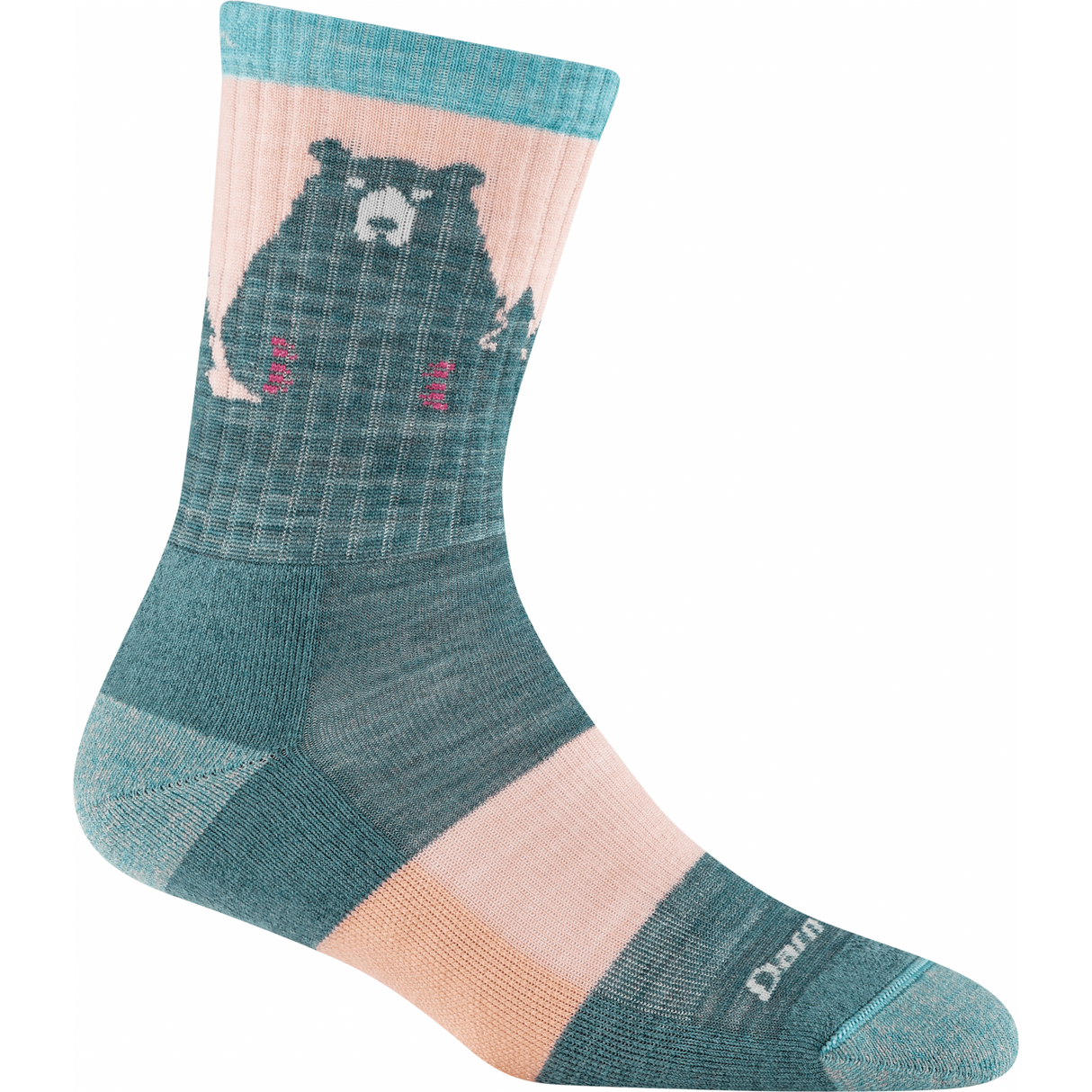 Darn Tough Womens Bear Town Micro Crew Lightweight Hiking Socks  -  Small / Quartz