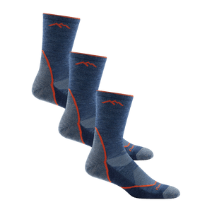 Darn Tough Mens Light Hiker Micro Crew Lightweight 3-Pack Socks  -  Large / Denim