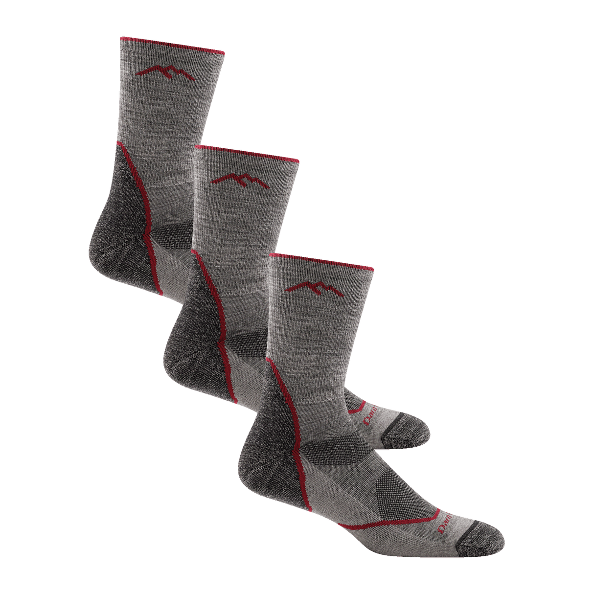 Darn Tough Mens Light Hiker Micro Crew Lightweight 3-Pack Socks  -  Large / Taupe