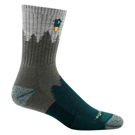 Darn Tough Mens Number 2 Micro Crew Midweight Hiking Socks  -  Medium / Green