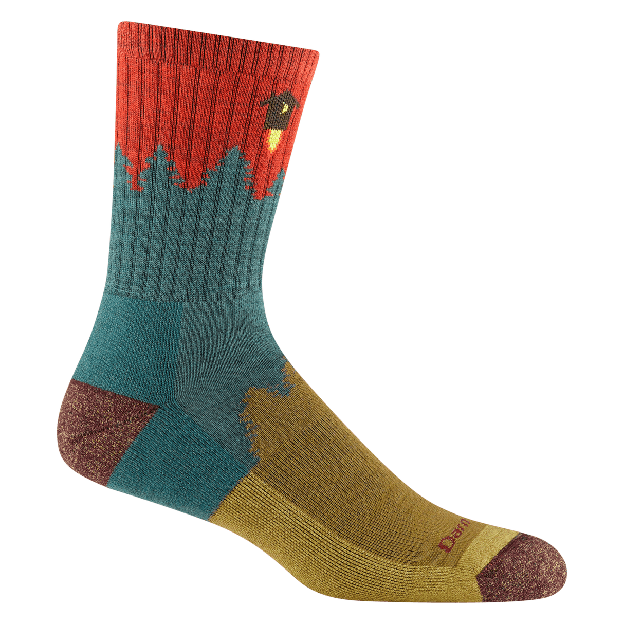 Darn Tough Mens Number 2 Micro Crew Midweight Hiking Socks  -  Small / Teal