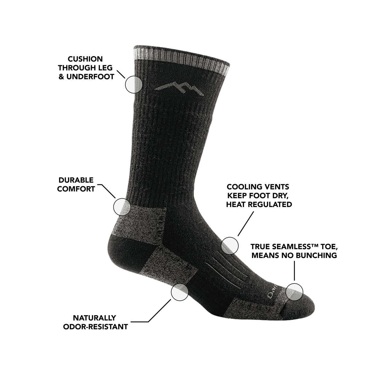 Darn Tough Mens Hunting Boot Midweight Hunting Socks  - 