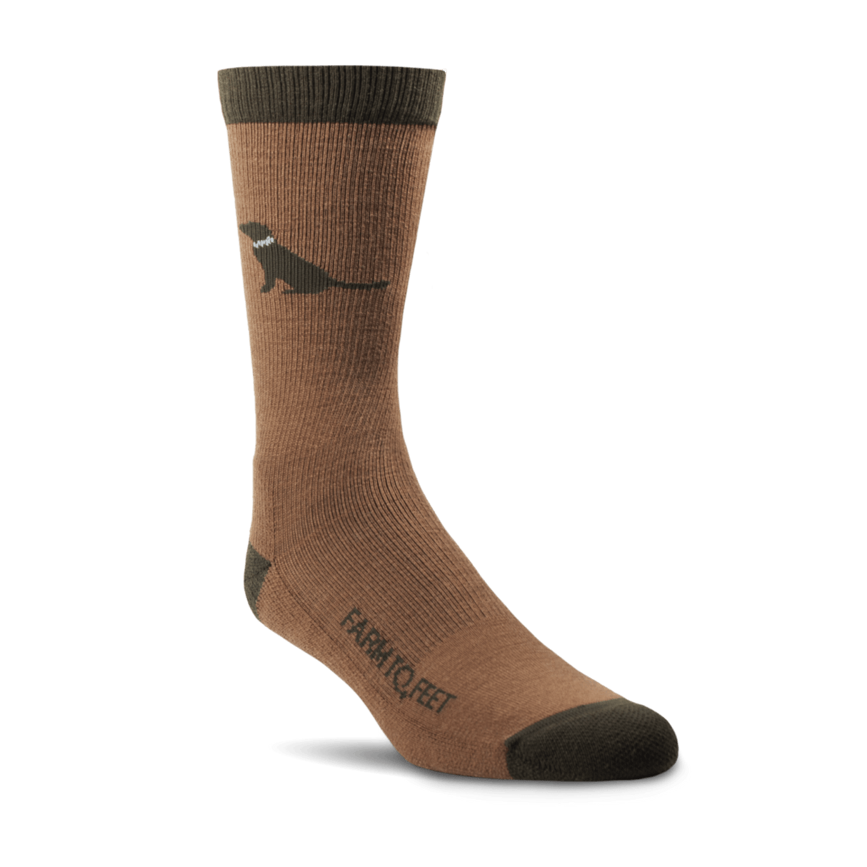 Farm to Feet Sunderland Light Cushion Crew Socks  -  Small / Chocolate