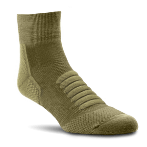 Farm to Feet Fayetteville Light Targeted Cushion 1/4 Crew Socks  -  Small / Coyote Brown