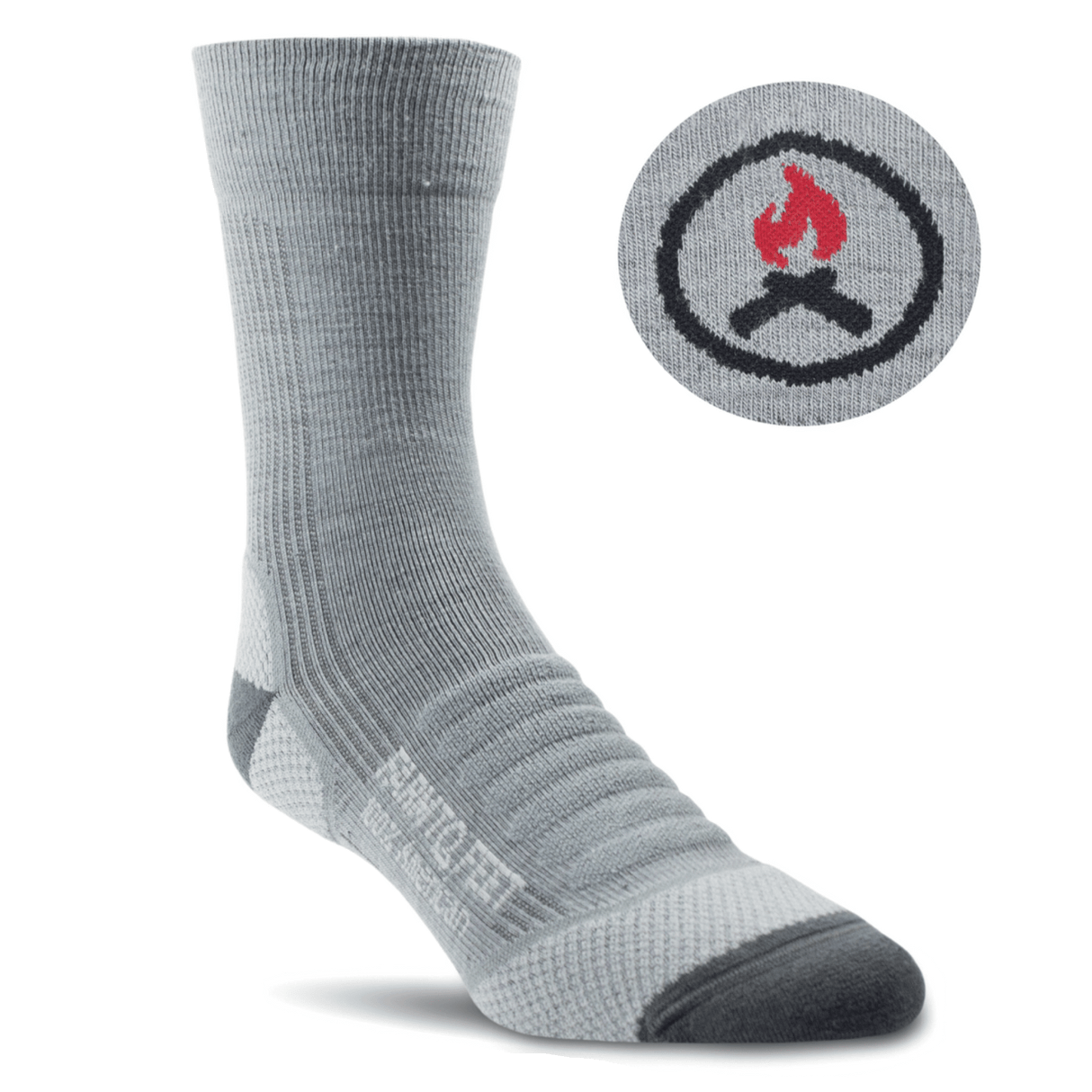 Farm to Feet Unity Blaze Trail Light Targeted Cushion 3/4 Crew Socks  -  Small / Charcoal