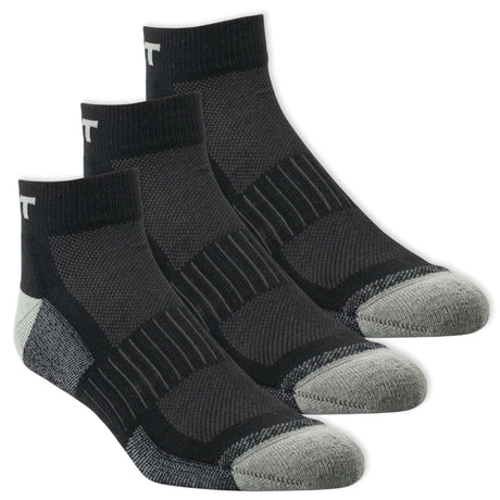 Ariat AriatTEK High Performance Quarter Crew 3-Pack Socks  -  Medium / Black