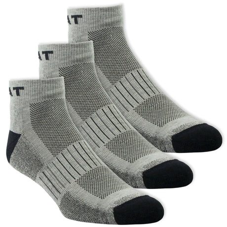 Ariat AriatTEK High Performance Quarter Crew 3-Pack Socks  -  Medium / Gray