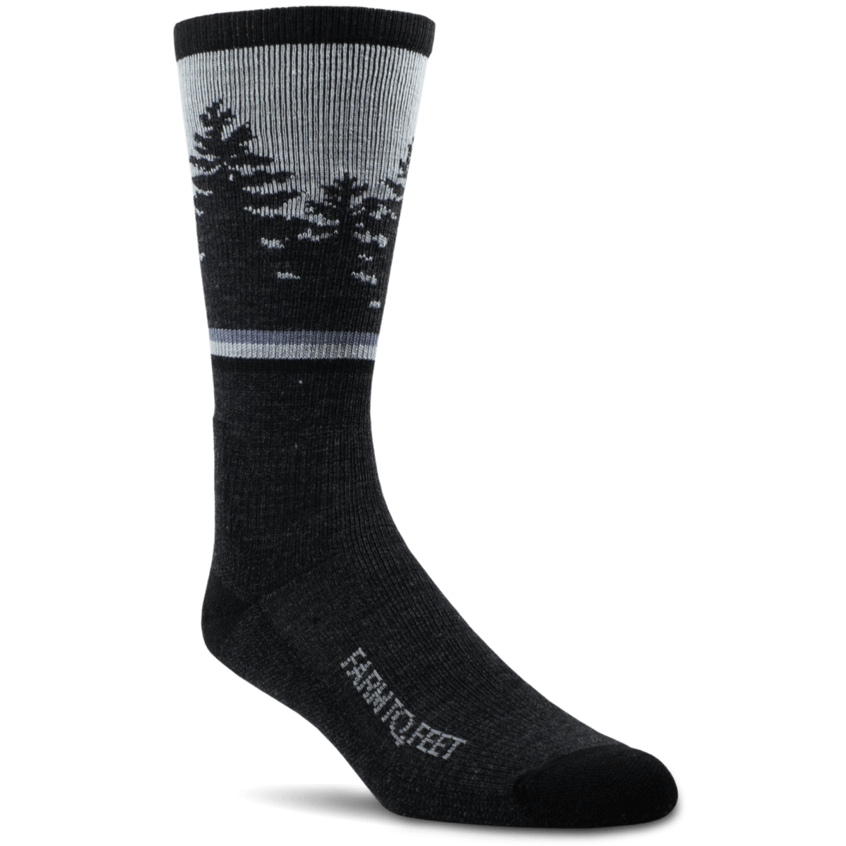 Farm to Feet Spokane Light Cushion Crew Socks  -  Medium / Charcoal/Arona