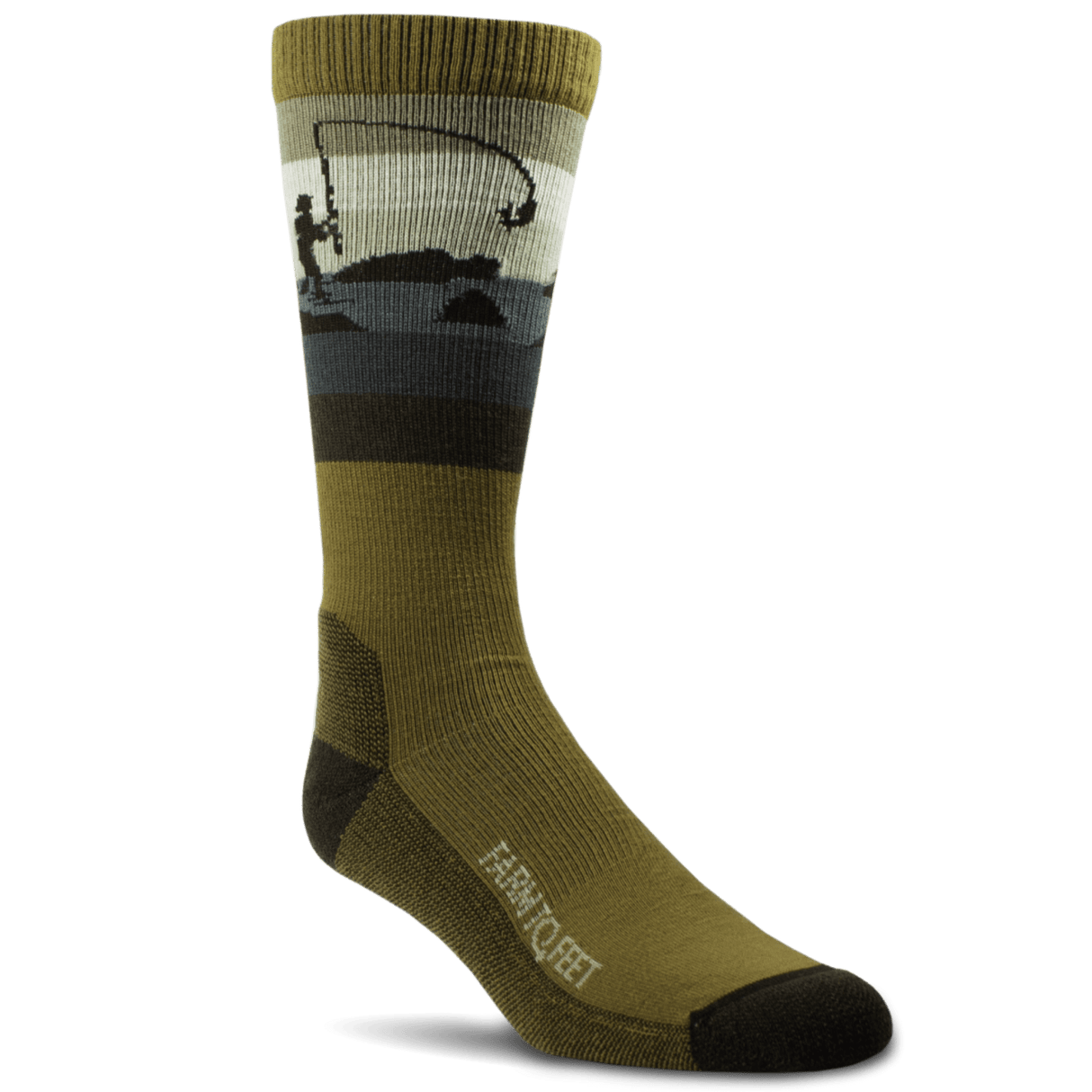 Farm to Feet Saco Light Cushion Crew Socks  -  Medium / Breen