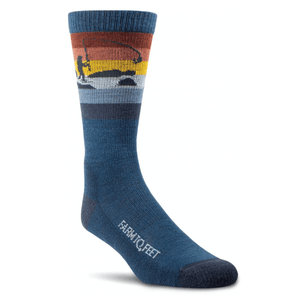 Farm to Feet Saco Light Cushion Crew Socks  -  X-Large / Denim Blue