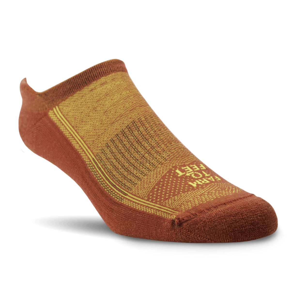 Farm to Feet Austin Light Cushion Tab Socks  -  Medium / Molten Lava/Buttercup