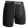 2UNDR Mens Swing Shift Boxer Briefs Solid  -  X-Small / Black/Gray