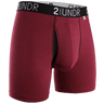 2UNDR Mens Swing Shift 6" Boxer Brief Solids  -  Small / Burgundy