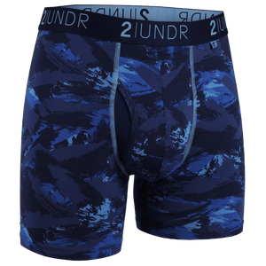 2UNDR Mens Swing Shift Boxer Brief Prints  -  Small / Blue Storm