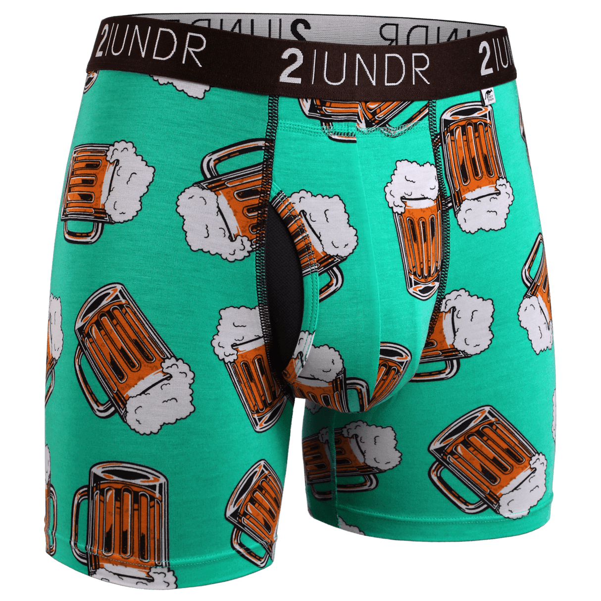 2UNDR Mens Swing Shift Boxer Brief Prints  -  Small / Beer Break