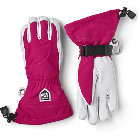 Hestra Heli Ski Womens  -  5 / Fuchsia/Off White