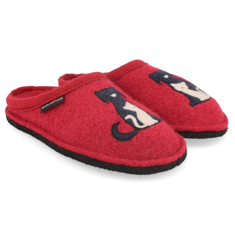 Haflinger Womens Canegatto Wool Slippers  -  36 / Red