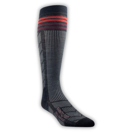 Farm to Feet Wilson 2.0 No Cushion Ski Socks - Charcoal/Black