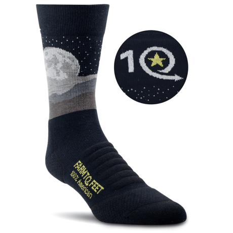 Farm to Feet Apollo Trail Light Targeted Cushion 3/4 Crew Socks  -  Small / Black